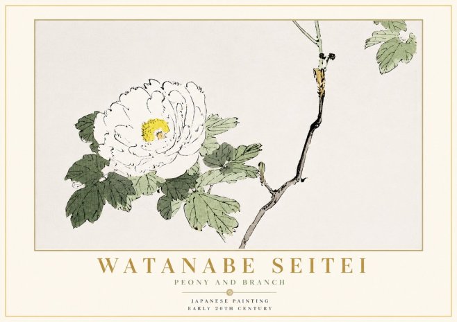 Watanabe Seitei Peony and Branch No6 - Poszter
