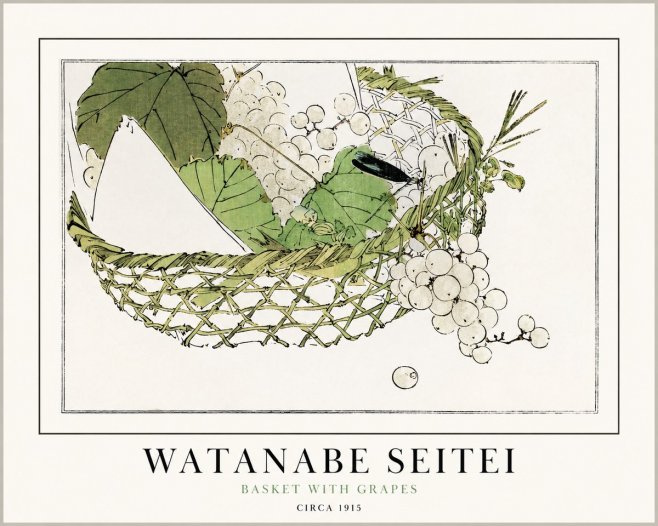 Watanabe Seitei Basket with Grapes No1 - Poszter