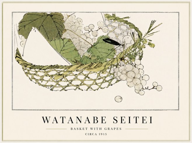 Watanabe Seitei Basket with Grapes No3 - Poszter