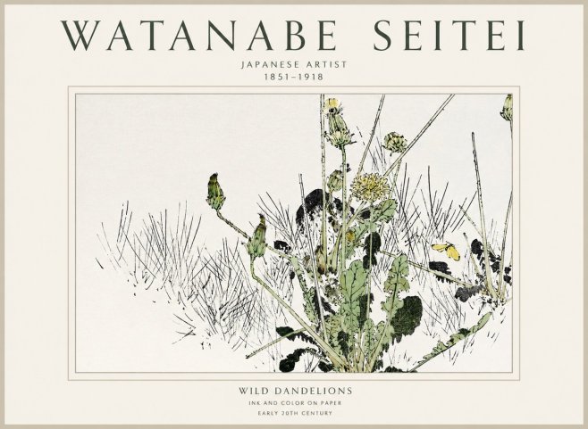 Watanabe Seitei Wild Dandelions No1 - Poszter