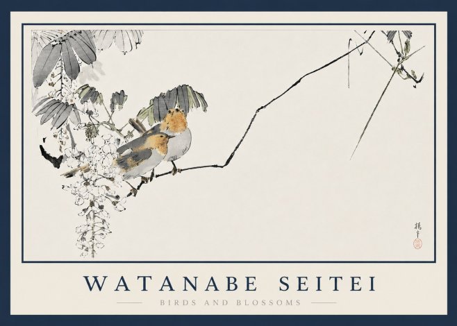 Watanabe Seitei Birds and Blossoms No3 - Poszter