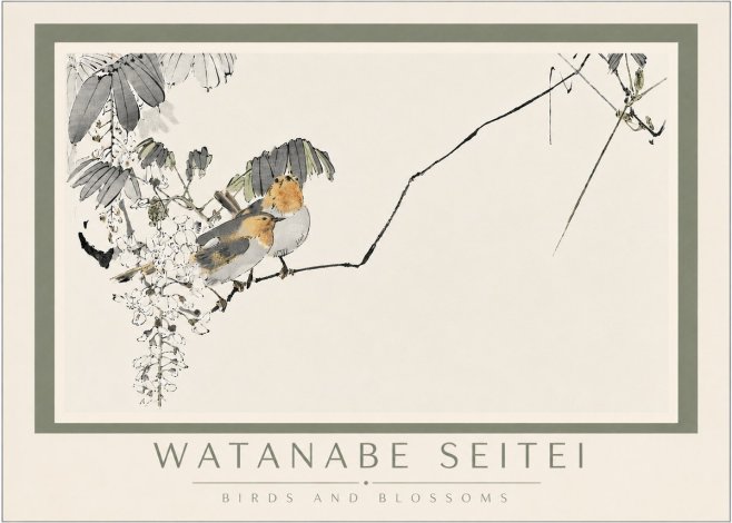 Watanabe Seitei Birds and Blossoms No4 - Poszter