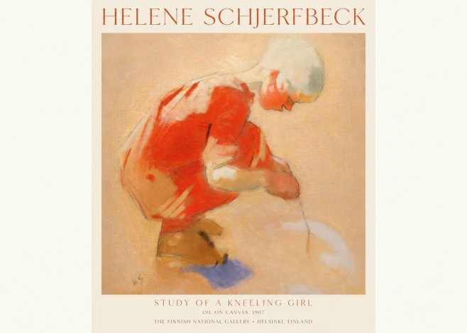 Helene Schjerfbeck Study of a Kneeling Girl No1 - Poszter