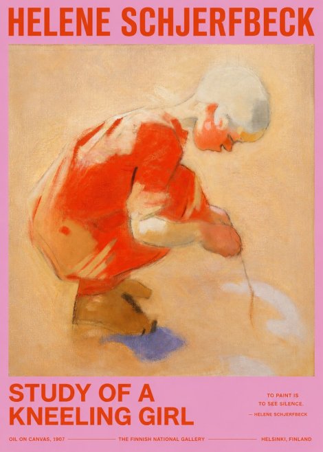 Helene Schjerfbeck Study of a Kneeling Girl No2 - Poszter