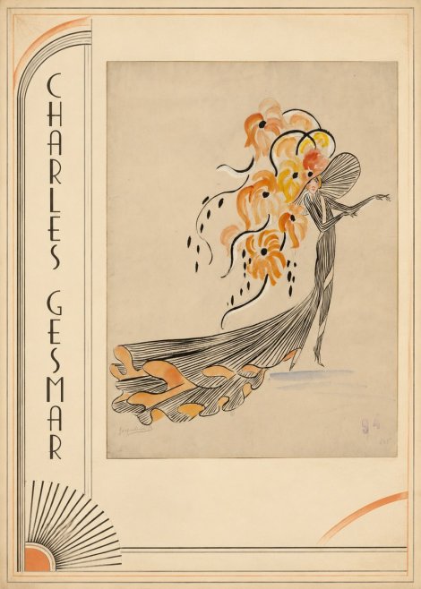 Charles Gesmar Lady with Floral Headdress No2 - Poszter