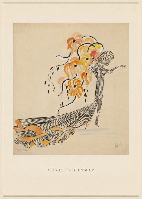Charles Gesmar Lady with Floral Headdress No3 - Poszter