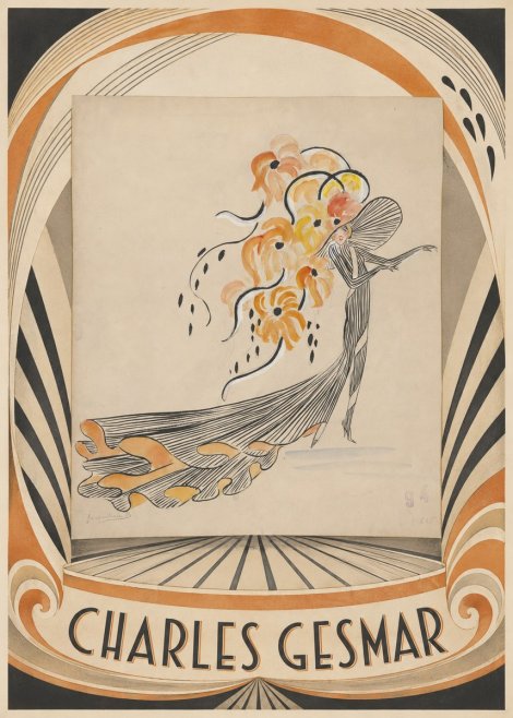 Charles Gesmar Lady with Floral Headdress No4 - Poszter
