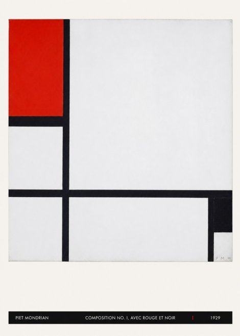 Piet Mondrian Composition No. I, Avec Rouge Et Noir No5 - Poszter