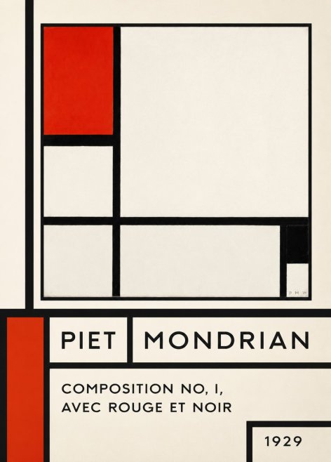 Piet Mondrian Composition No. I, Avec Rouge Et Noir No6 - Poszter