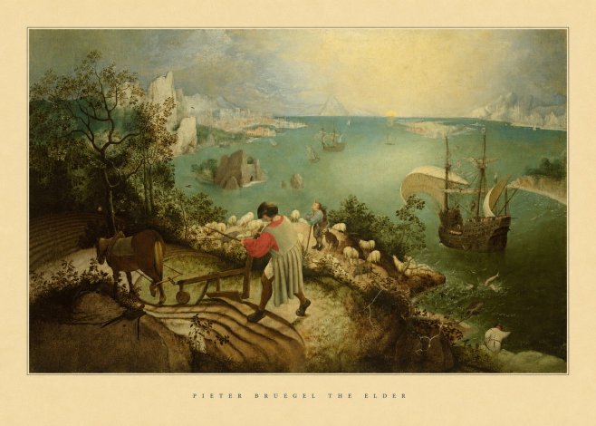 Pieter Bruegel Landscape with the Fall of Icarus II No5 - Poszter