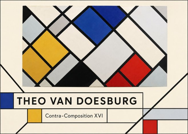 Theo van Doesburg Contra-composition Xvi No3 - Poszter