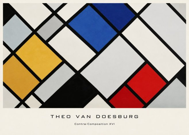 Theo van Doesburg Contra-composition Xvi No6 - Poszter