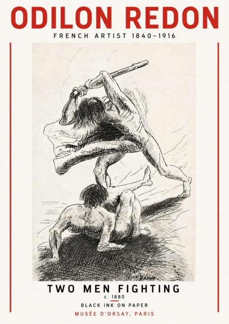 Odilon Redon Two Men Fighting No5 - Poszter