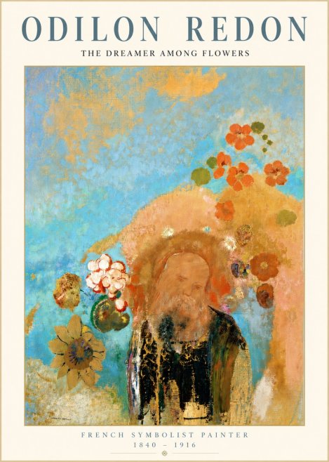 Odilon Redon The Dreamer Among Flowers No4 - Poszter