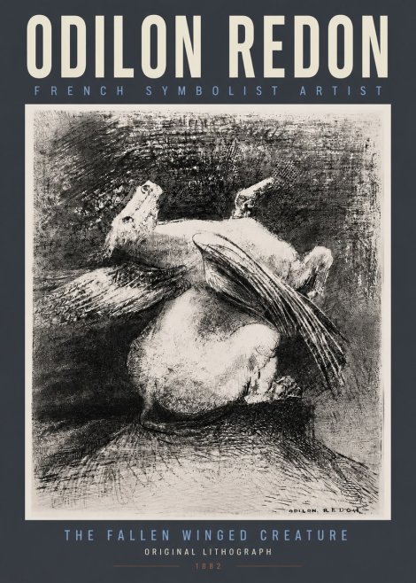 Odilon Redon The Fallen Winged Creature No2 - Poszter
