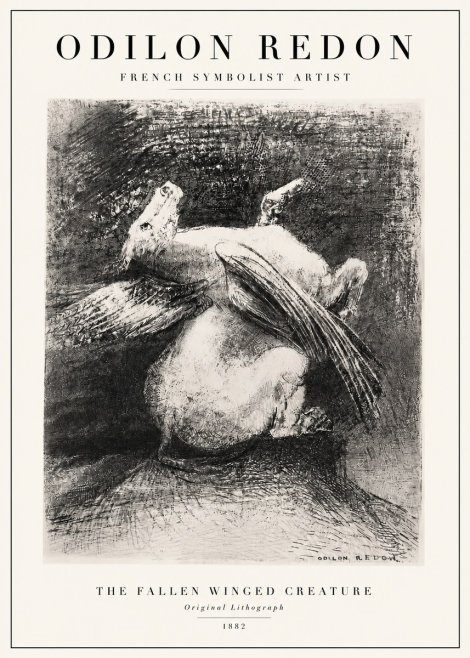 Odilon Redon The Fallen Winged Creature No3 - Poszter