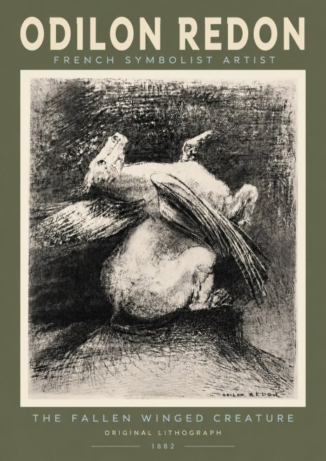 Odilon Redon The Fallen Winged Creature No4 - Poszter