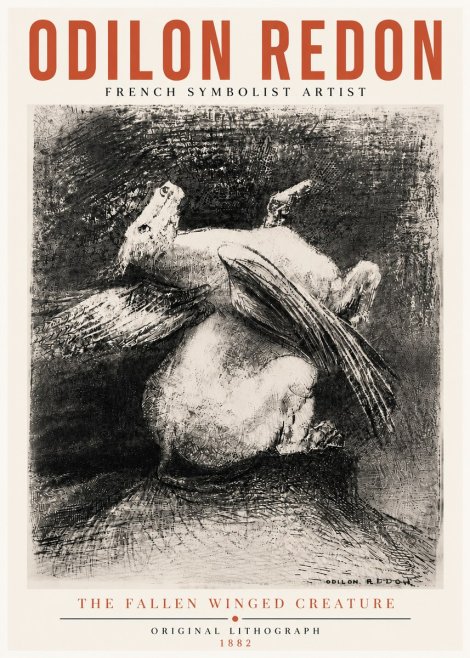 Odilon Redon The Fallen Winged Creature No5 - Poszter