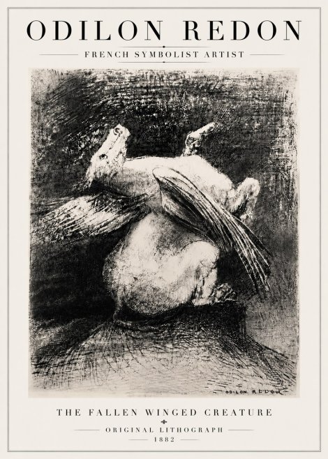 Odilon Redon The Fallen Winged Creature No6 - Poszter
