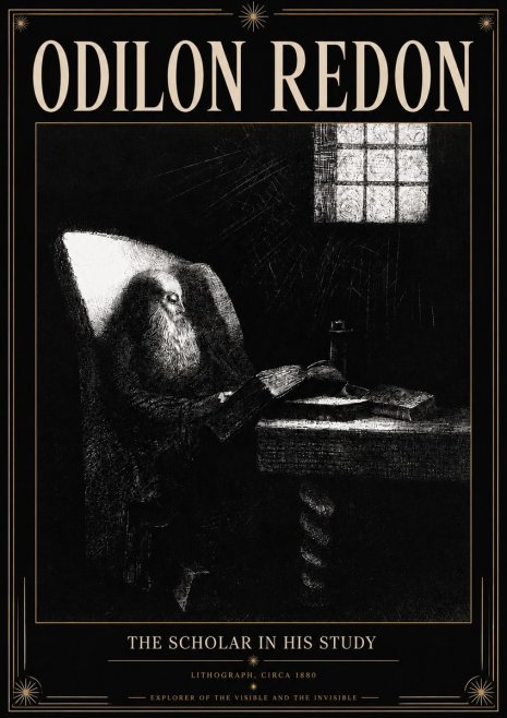 Odilon Redon The Scholar in His Study No3 - Poszter
