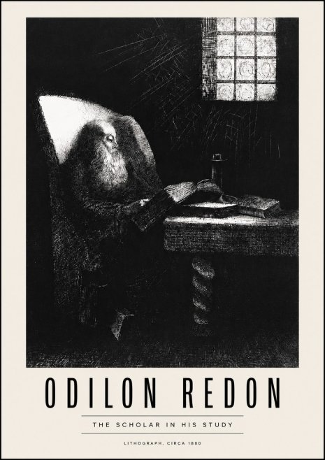 Odilon Redon The Scholar in His Study No4 - Poszter