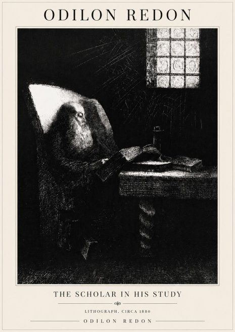 Odilon Redon The Scholar in His Study No6 - Poszter