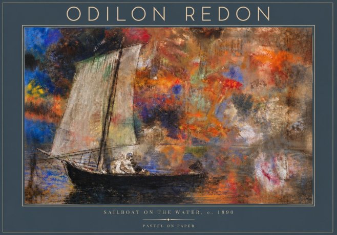 Odilon Redon Sailboat on the Water No4 - Poszter