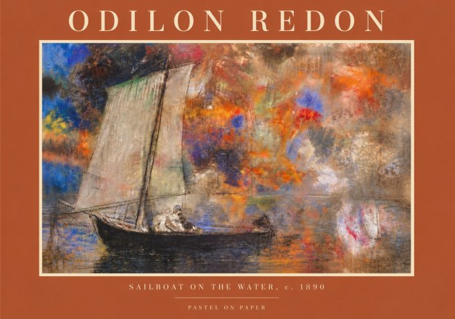 Odilon Redon Sailboat on the Water No6 - Poszter