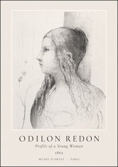 Odilon Redon Profile of a Young Woman No1 - Poszter