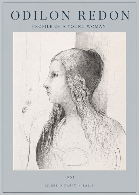 Odilon Redon Profile of a Young Woman No2 - Poszter
