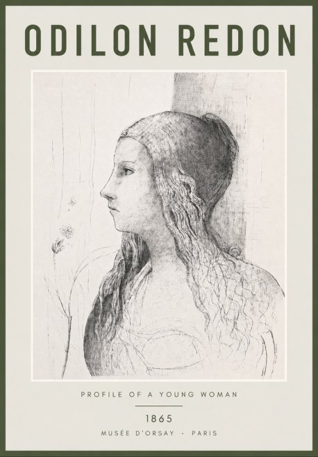 Odilon Redon Profile of a Young Woman No4 - Poszter