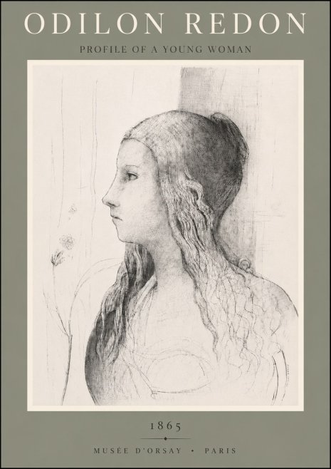 Odilon Redon Profile of a Young Woman No5 - Poszter