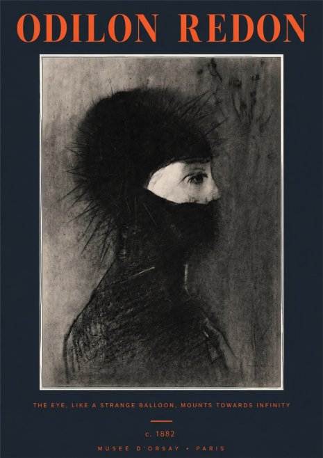 Odilon Redon The Eye, Like a Strange Balloon, Mounts Towards Infinity No2 - Poszter