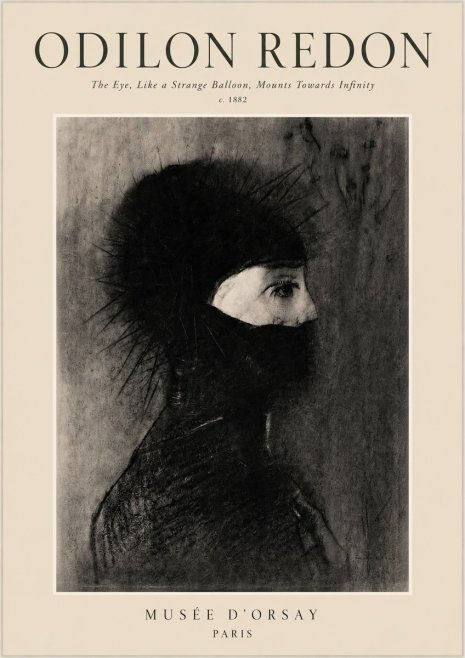 Odilon Redon The Eye, Like a Strange Balloon, Mounts Towards Infinity No3 - Poszter