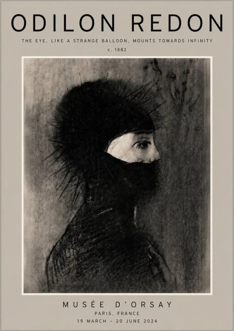 Odilon Redon The Eye, Like a Strange Balloon, Mounts Towards Infinity No4 - Poszter
