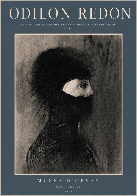 Odilon Redon The Eye, Like a Strange Balloon, Mounts Towards Infinity No6 - Poszter