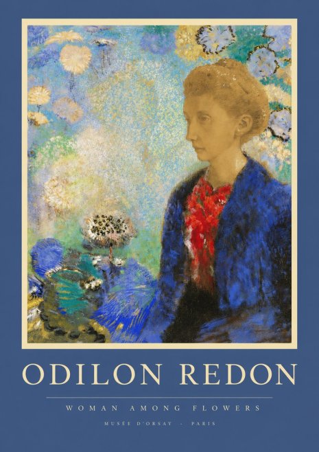 Odilon Redon Woman Among Flowers No2 - Poszter