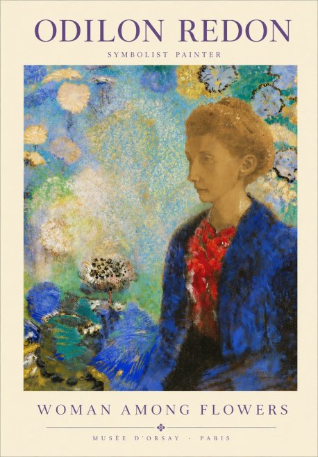 Odilon Redon Woman Among Flowers No3 - Poszter