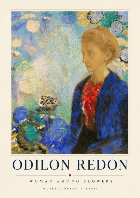 Odilon Redon Woman Among Flowers No4 - Poszter