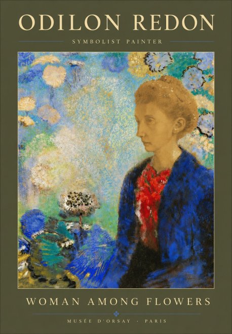 Odilon Redon Woman Among Flowers No5 - Poszter