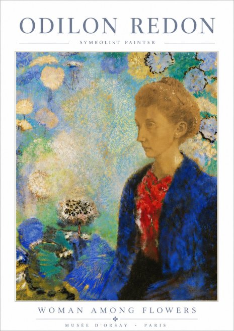 Odilon Redon Woman Among Flowers No6 - Poszter