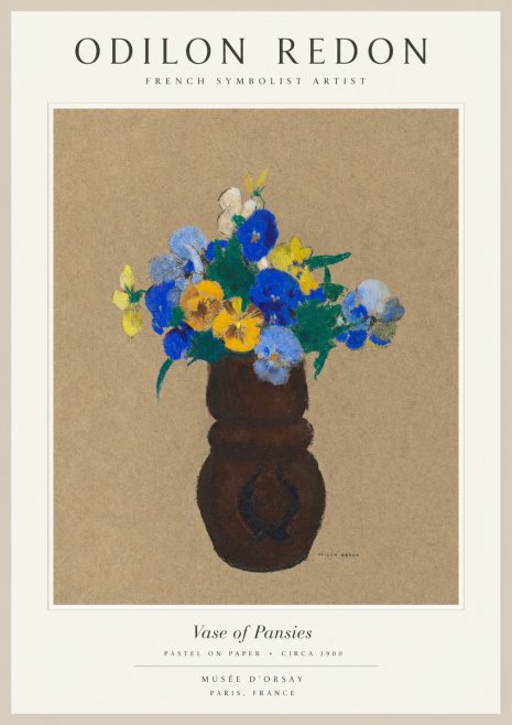 Odilon Redon Vase of Pansies No1 - Poszter