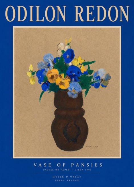 Odilon Redon Vase of Pansies No2 - Poszter