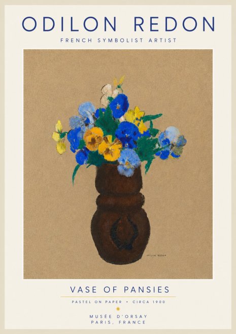 Odilon Redon Vase of Pansies No5 - Poszter