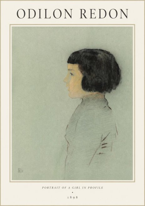 Odilon Redon Portrait of a Girl in Profile No1 - Poszter