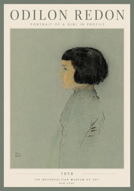 Odilon Redon Portrait of a Girl in Profile No4 - Poszter