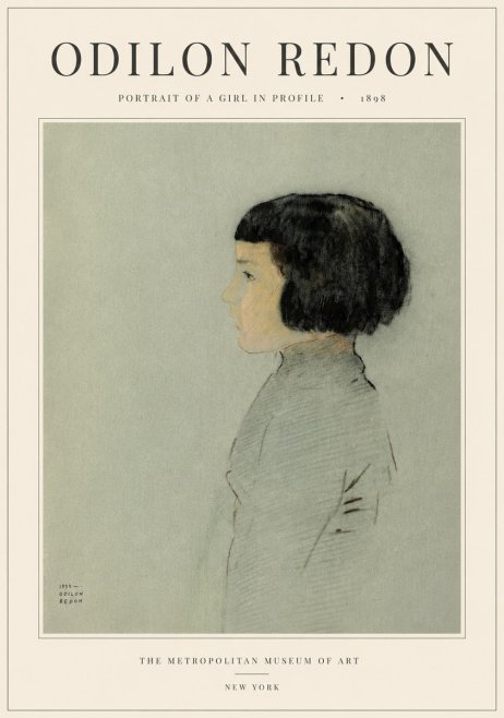 Odilon Redon Portrait of a Girl in Profile No5 - Poszter