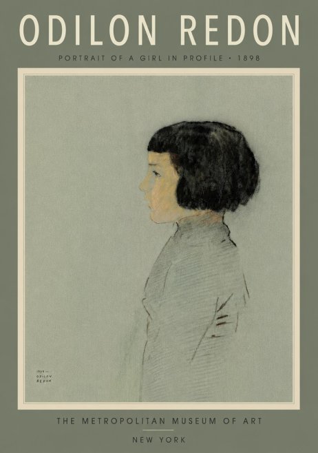 Odilon Redon Portrait of a Girl in Profile No6 - Poszter