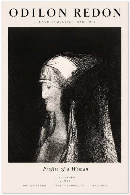Odilon Redon Profile of a Woman No1 - Poszter