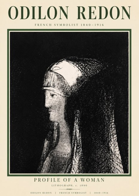 Odilon Redon Profile of a Woman No5 - Poszter